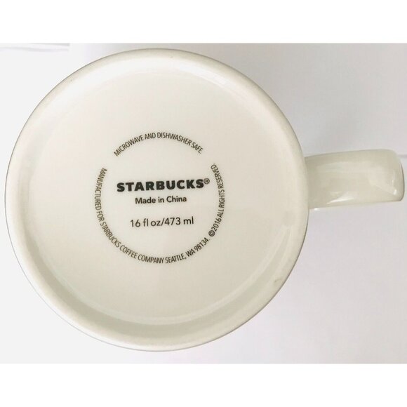 Starbucks Ensenada Mexico Global Icon Coffee Mug Whales 16 oz 2016 Porcelain - Picture 5 of 5